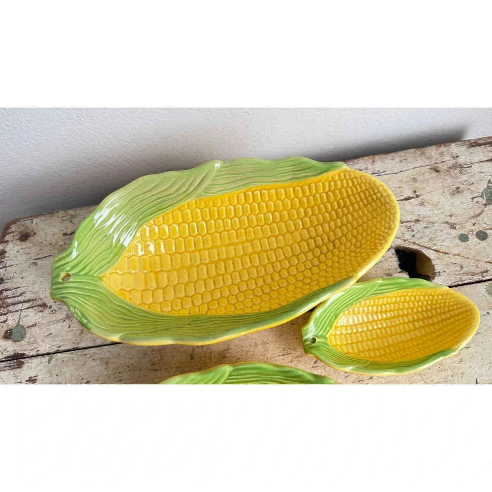 Vintage Weiss Hand Painted Corn Serving Bowls Set of 3 Brazil Yellow CSGC